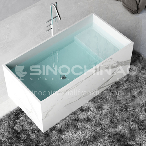 Artificial stone   rectangle shape   freestanding   artificial stone    bathtub 